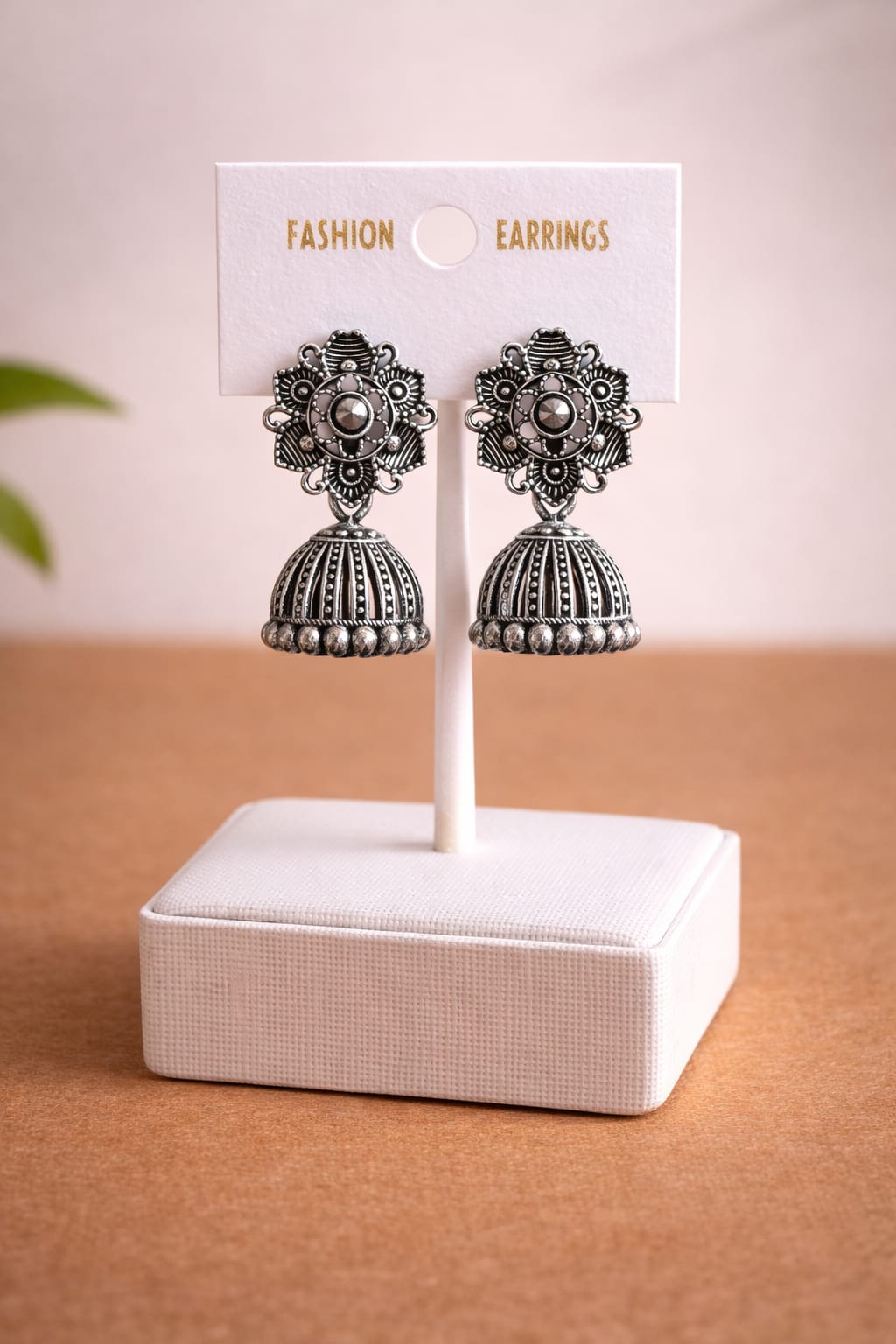 9 Pair Silver Oxidised Jhumkha Earrings Combo