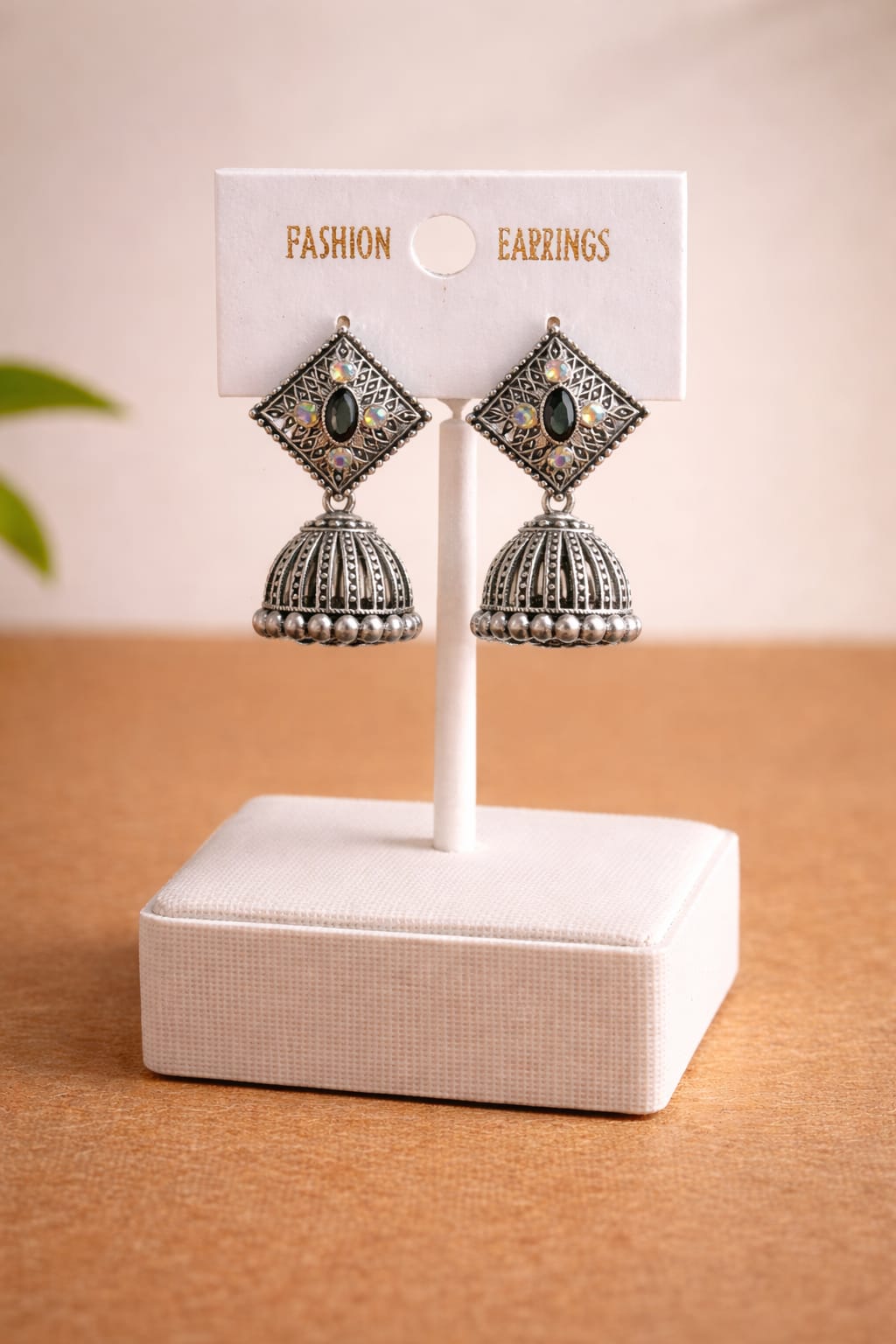 9 Pair Silver Oxidised Jhumkha Earrings Combo