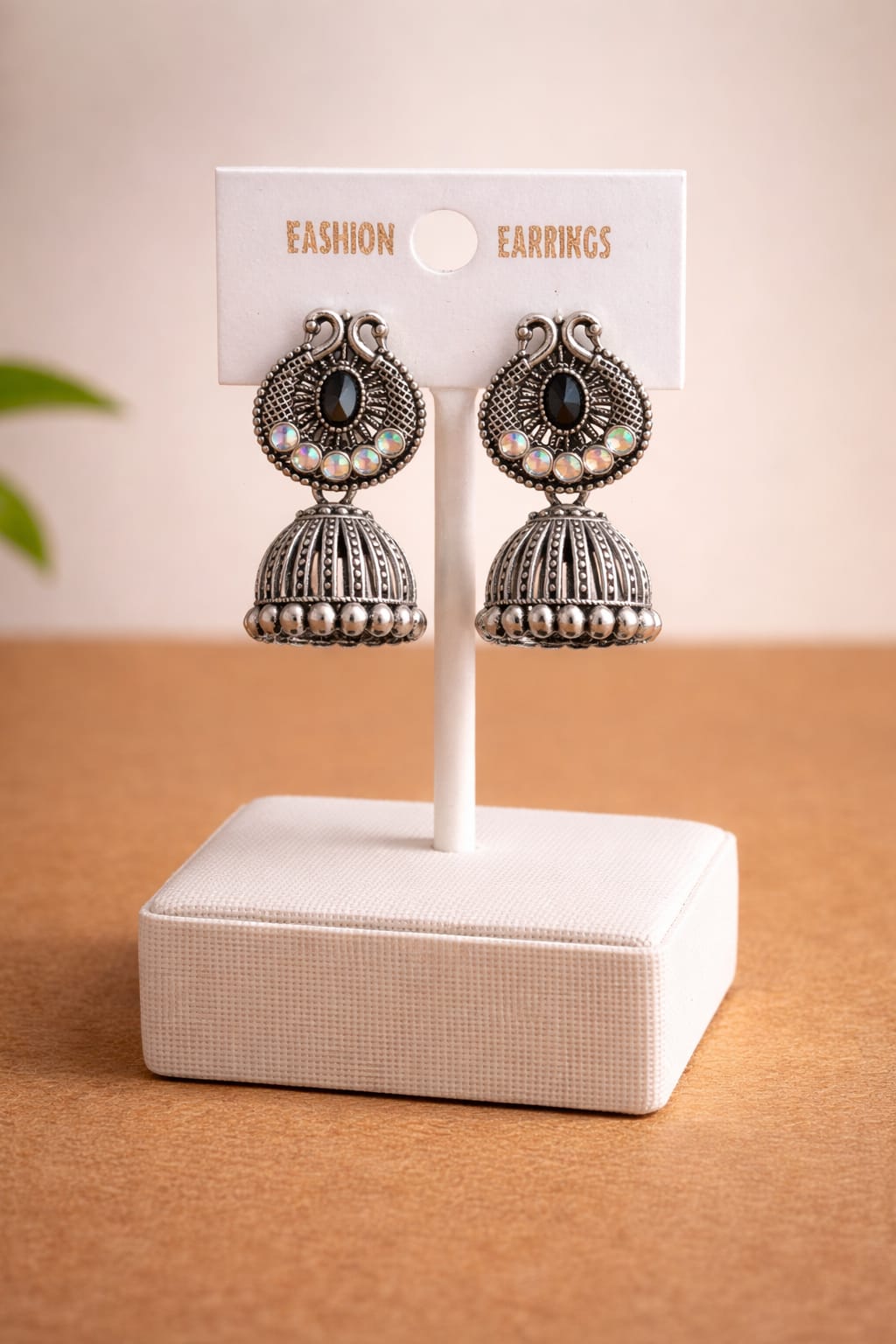 9 Pair Silver Oxidised Jhumkha Earrings Combo